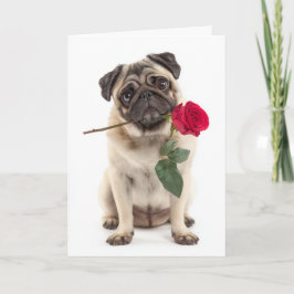 Tarjeta Pug San Valentín