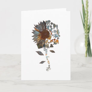 Tarjeta Pug Sunflower Eres Mi Mundo Dueño De Perros Pug