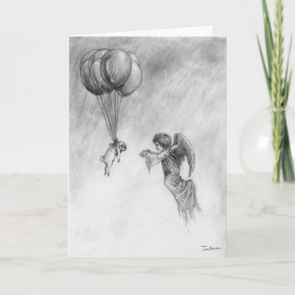 Tarjeta Pug y Angel