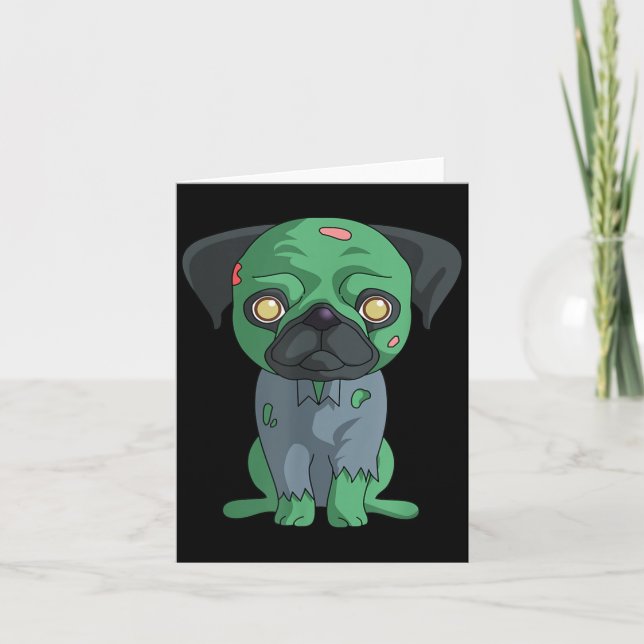 Tarjeta Pug Zombie (Anverso)
