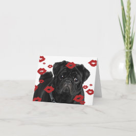 Tarjeta Pugs y Besos