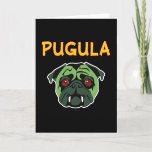 Tarjeta Pugula el perro del vampiro (espacio en blanco)