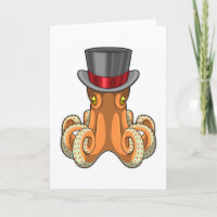 Pulpo como caballero con sombrero de copa