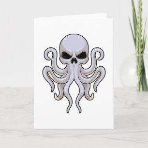 Tarjeta Pulpo con 8 Brazos y Calavera