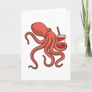 Tarjeta Pulpo con Bebida