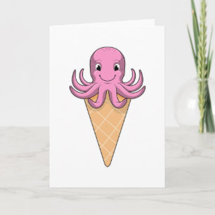 Tarjeta Pulpo con cono de helado