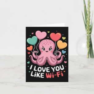 Tarjeta Pulpo Con Corazón Bylloons Te Amo Como El Wi-fi 