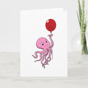 Tarjeta Pulpo con Globo