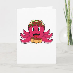 Tarjeta Pulpo con pastel