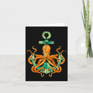 Tarjeta Pulpo monstruo marino regalo ancla pulpo