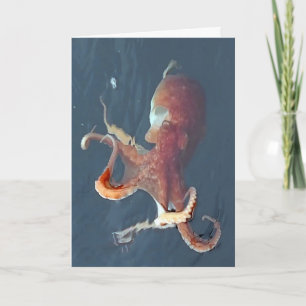 Tarjeta Pulpo Vibrante Vida Marina Océano Amantes Personal