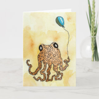 Tarjeta Pulpo y globo