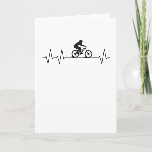 Tarjeta Pulso de descenso en motocicleta Heartbeat Mountai (Anverso)