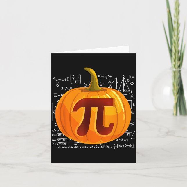Tarjeta Pumpkin E Math Shirt Funny Halloween Thanksgiving  (Anverso)