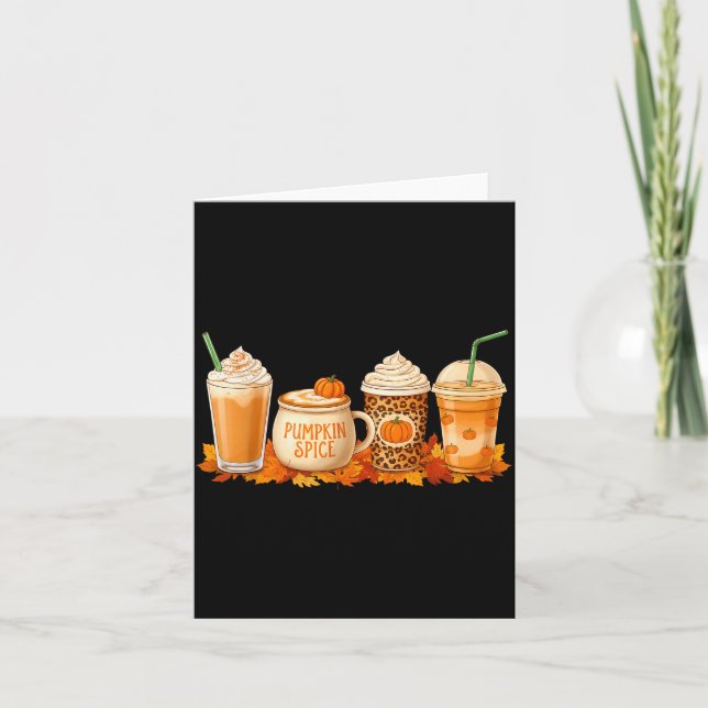 Tarjeta Pumpkin Latte Sce Coffee Fall Drink Halloween Autu (Anverso)