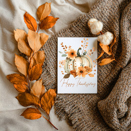 Tarjeta Pumpkin & Petals Thanksgiving Card