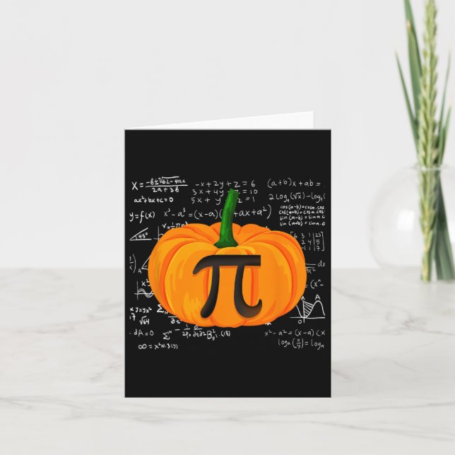 Tarjeta Pumpkin Pie Math Funny Halloween Acción de Gracias (Anverso)