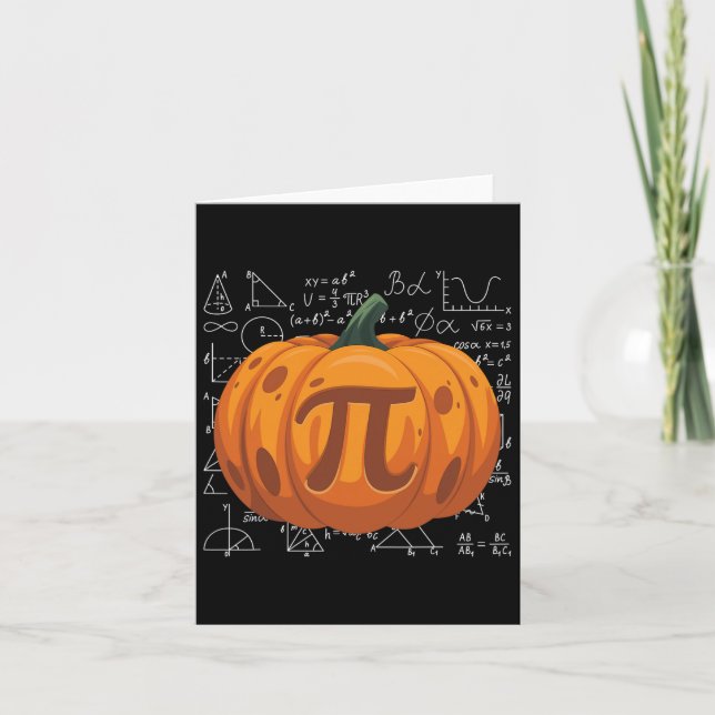 Tarjeta Pumpkin Pie Math Funny Halloween Acción de Gracias (Anverso)