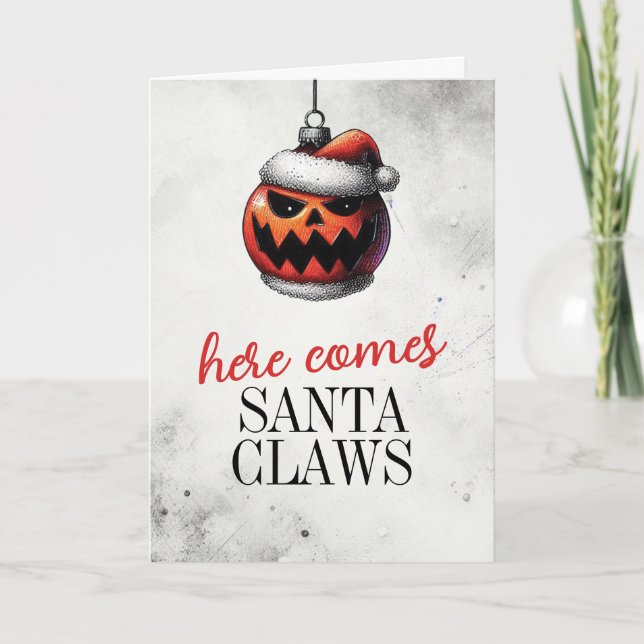 Tarjeta Pumpkin Santa Claws (Anverso)