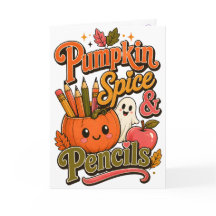Pumpkin Spice & Lápices Encantador Profesor Otoño 