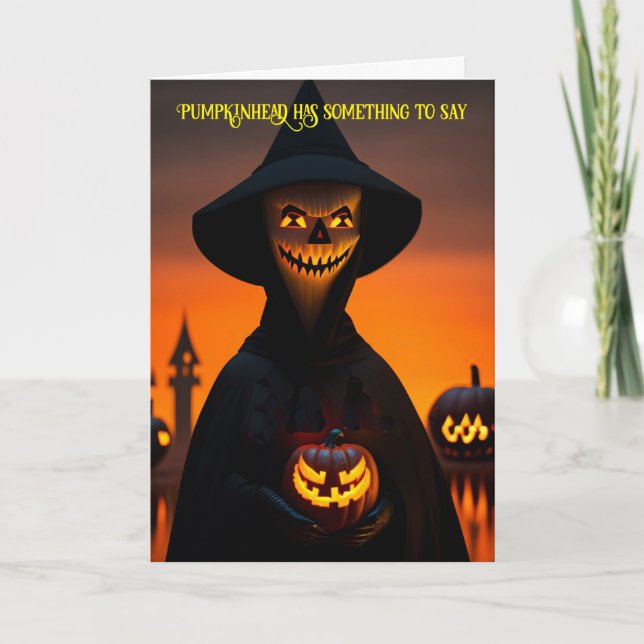 Tarjeta Pumpkinhead Tiene Algo Que Decir Halloween (Anverso)