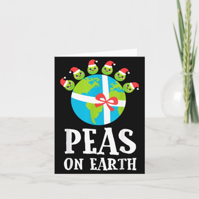 Tarjeta Pun Christmas Sayings Peas On Earth Funny Xmas Gif (Anverso)