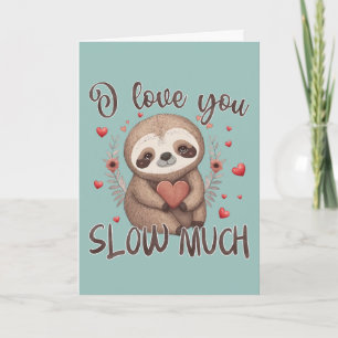 Tarjeta Pun del Día de San Valentín de perezoso lindo Te a