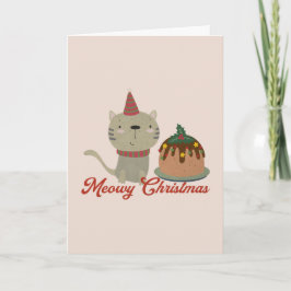 Tarjeta Pun del gato de Navidad: Meowy Navidad