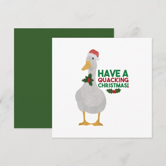 Tarjeta Pun navideño de pato: Feliz Navidad patética (Anverso / Reverso)