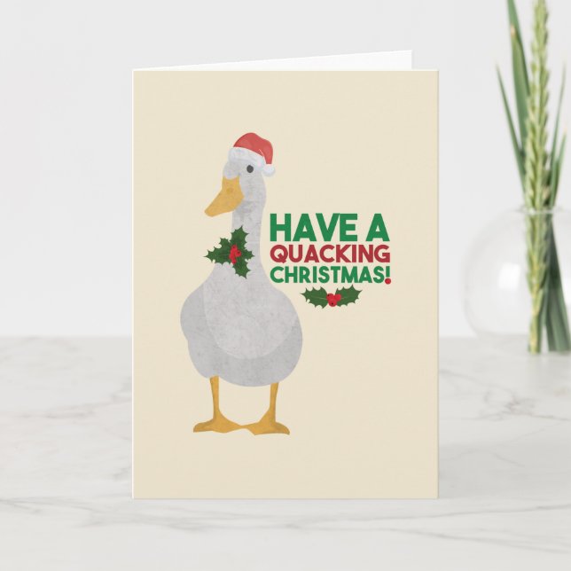 Tarjeta Pun navideño de pato: Feliz Navidad patética (Anverso)