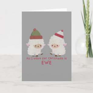 Tarjeta Pun navideño: Todo lo que quiero para Navidad eres