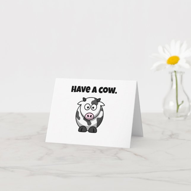 Tarjeta Pun Personalizado de vaca lechera divertida (Planta pequeña)