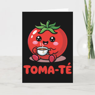 Tarjeta Pun Tomate Divertida Maestra Escuela Profesora de