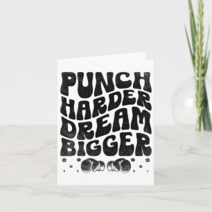Tarjeta Punch Harder Dream Más Grande Boxer Deportes Gy