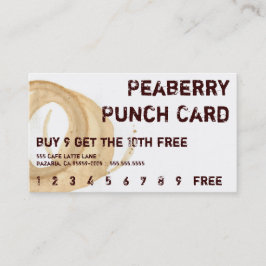 Tarjeta Punchcard para bebidas con manchas de café