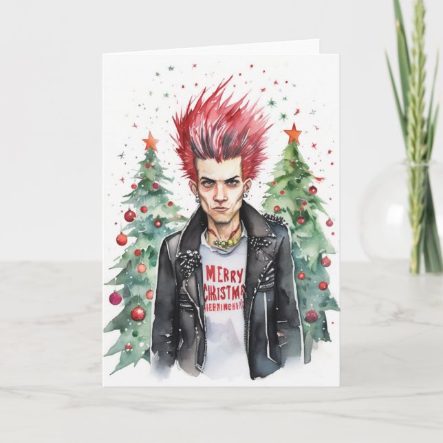 Tarjeta punk rocker christmas card (Anverso)