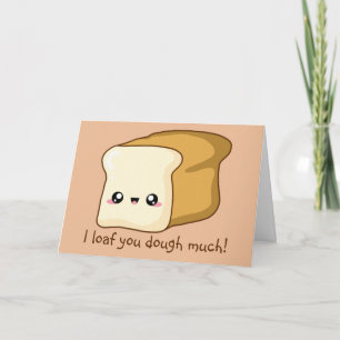 Tarjeta Punny Valentine te miro, pan kawaii