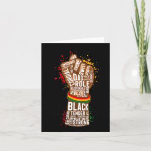 Tarjeta Puño de melanina mano papá afroamericano mes de la