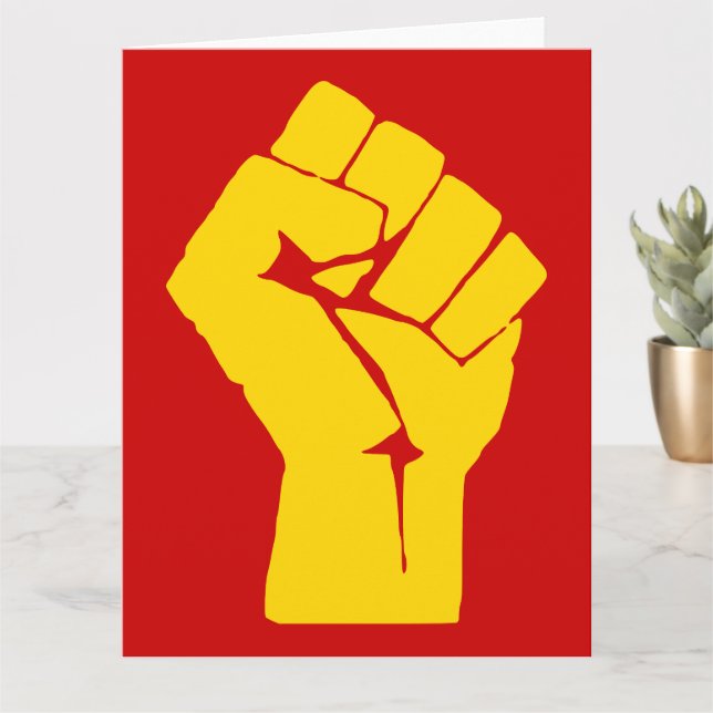 Tarjeta Puño, rebeldía, disturbios, resistencia, estilo co (Planta pequeña)