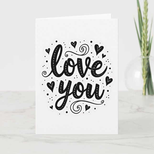 Tarjeta punteada de amor simple (Anverso)