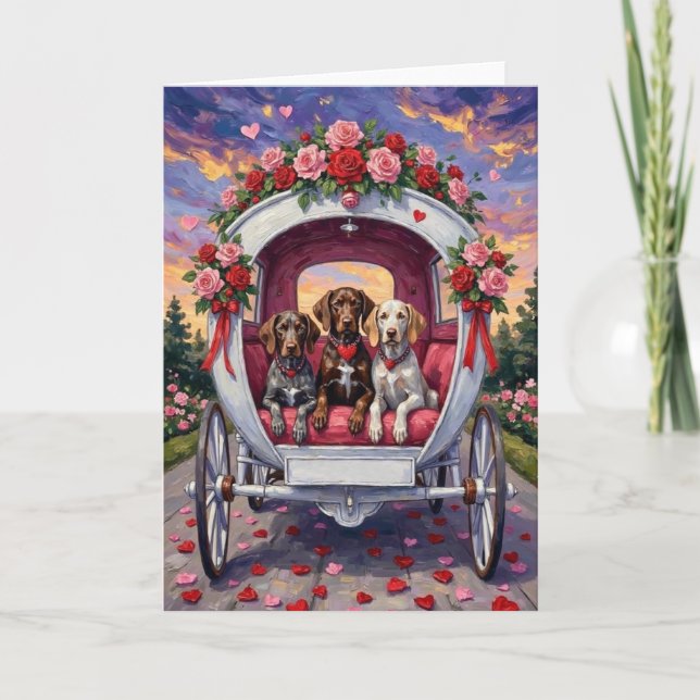 Tarjeta Puntero Alemán de Pelo Corto  Día de San Valentín  (Anverso)