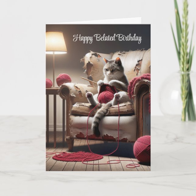 Tarjeta Punto De Gato De Cumpleaños En El Viejo Presidente (Anverso)