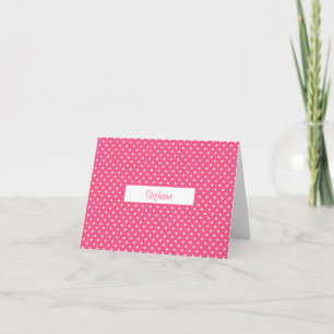 Tarjeta Punto de Polka Rosa con nombre