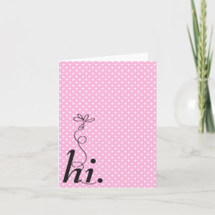 Tarjeta Punto de Polka Rosa Hola