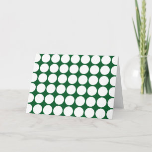 Tarjeta Puntos de Polka Blanco sobre el Verde
