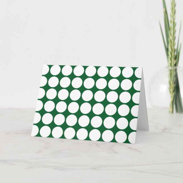 Tarjeta Puntos de Polka Blanco sobre el Verde (Anverso)