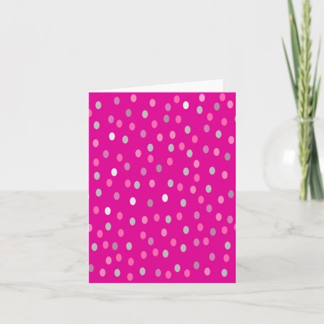 Tarjeta Puntos de polka magenta (Anverso)