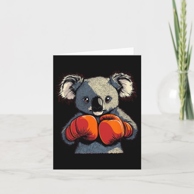 Tarjeta Puntuación De Knockout De Un Boxeo De Oso De Koala (Anverso)