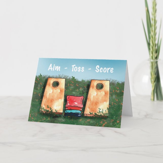 Tarjeta Puntuación de puntuación de juego de Cornhole Cump (Anverso)
