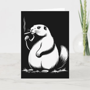 Tarjeta Punxy Phils Fumando Meme Día de la Marmota Traje G